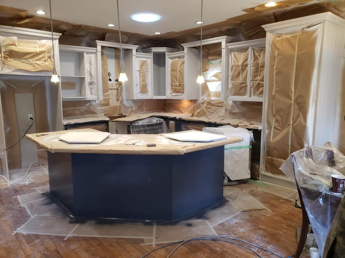 Resurfaced kitchen cabinetry