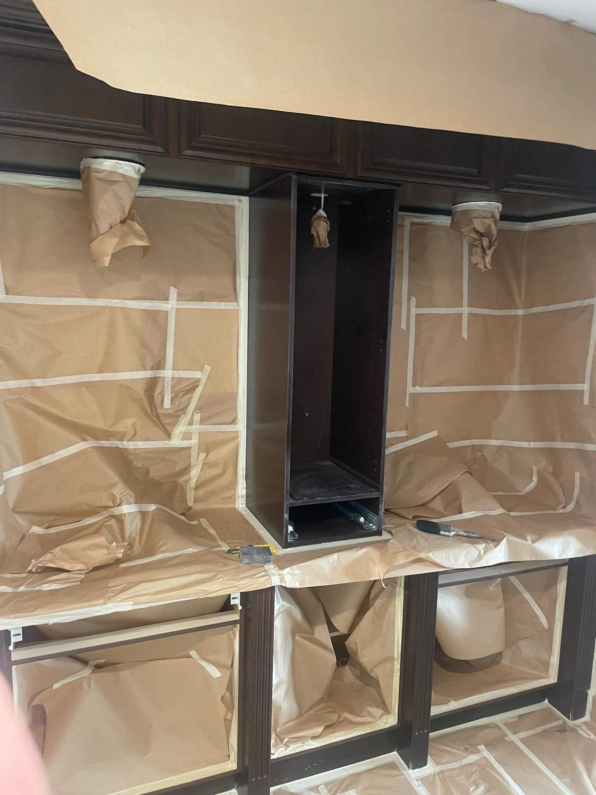 Detailed cabinet coating finish